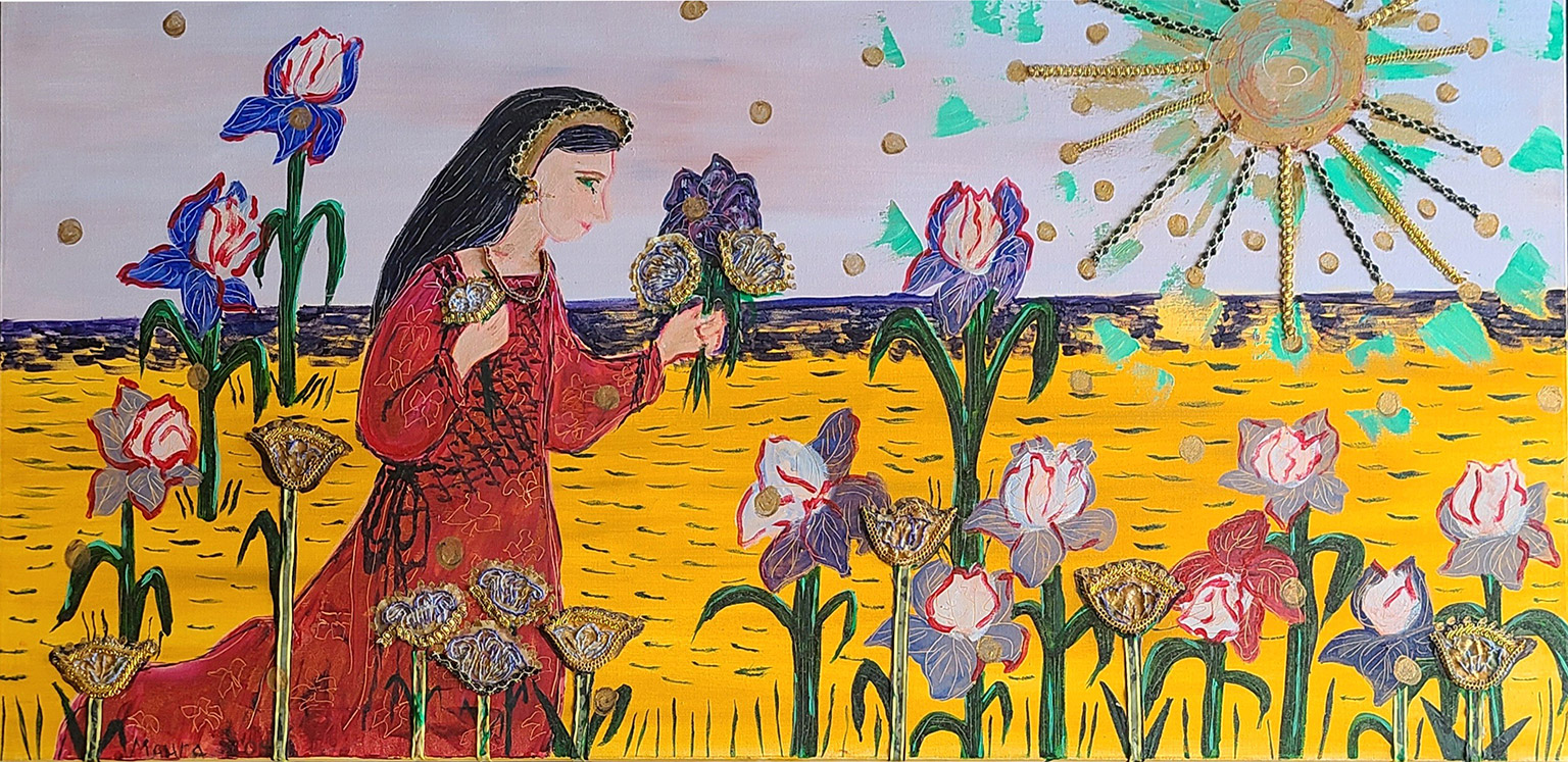Mother Julia in Field of Irises